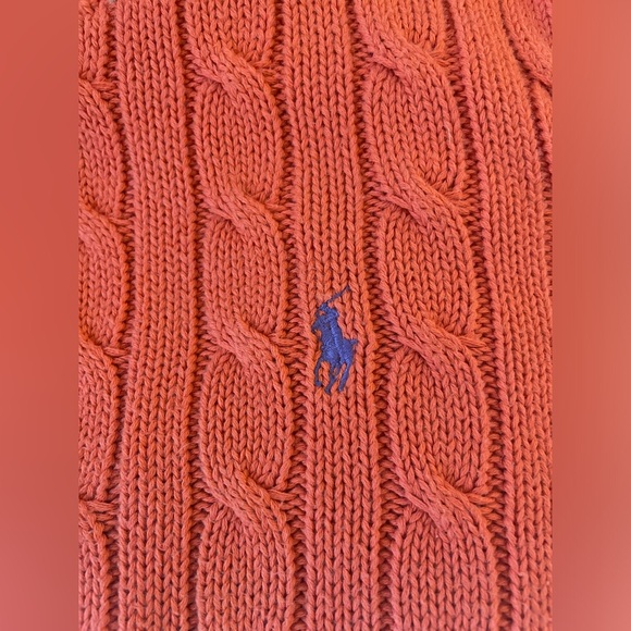 Orange Ralph Lauren Cable Knit Sweater - Picture 2 of 6